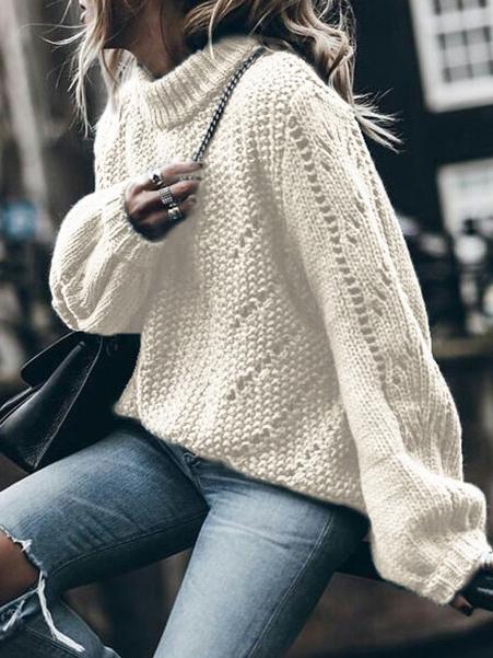 Women's Sweaters Fashion Round Neck Long Sleeve Sweater - Cardigans & Sweaters - INS | Online Fashion Free Shipping Clothing, Dresses, Tops, Shoes - 09/11/2021 - 30-40 - Cardigans & Sweaters