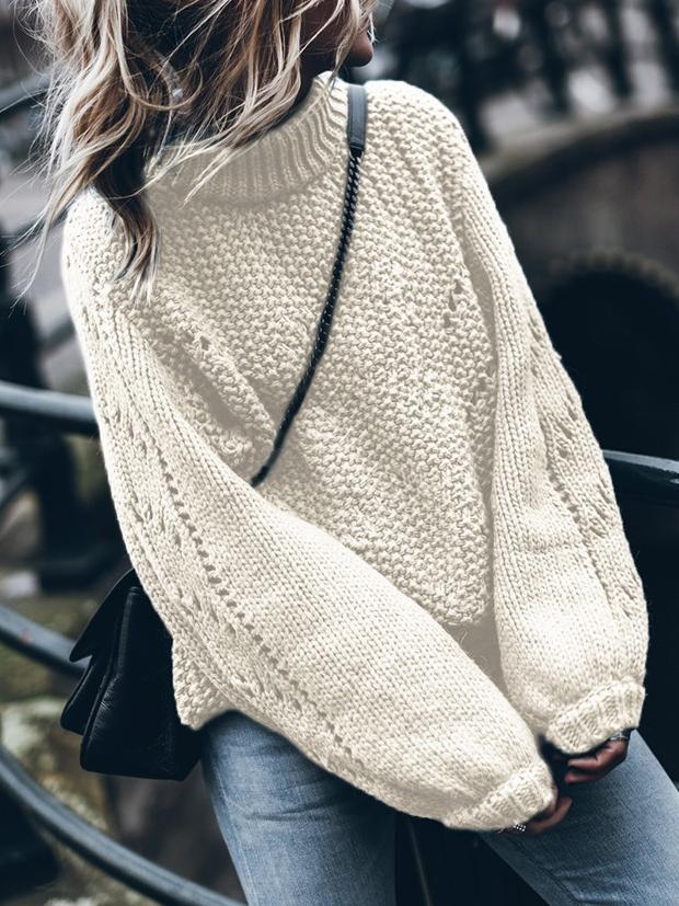 Women's Sweaters Fashion Round Neck Long Sleeve Sweater - Cardigans & Sweaters - INS | Online Fashion Free Shipping Clothing, Dresses, Tops, Shoes - 09/11/2021 - 30-40 - Cardigans & Sweaters