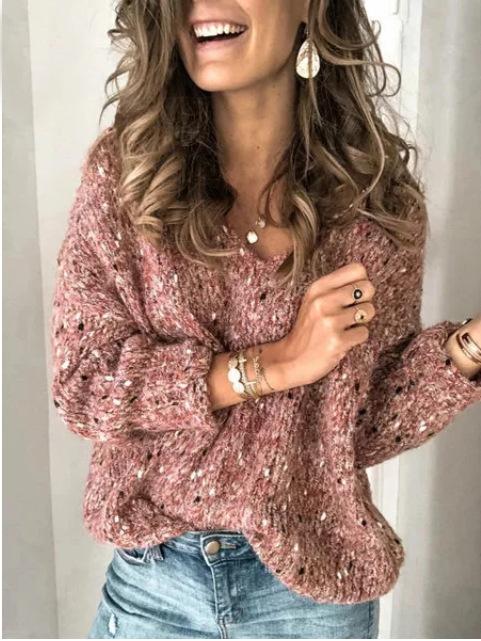 Women's Sweaters Fashion V-Neck Long Sleeve Pullover Sweater - Cardigans & Sweaters - INS | Online Fashion Free Shipping Clothing, Dresses, Tops, Shoes - 13/10/2021 - 30-40 - Cardigans & Sweaters