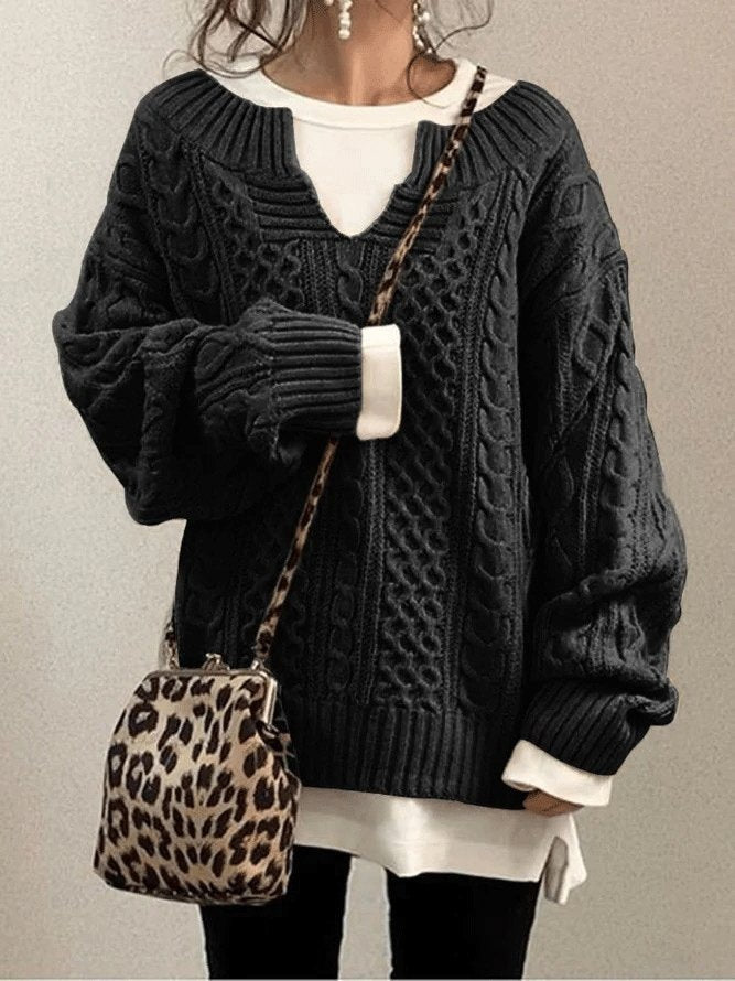 Women's Sweaters Hemp Pattern Casual Knitted Sweater - Cardigans & Sweaters - INS | Online Fashion Free Shipping Clothing, Dresses, Tops, Shoes - 28/09/2021 - 30-40 - Cardigans & Sweaters