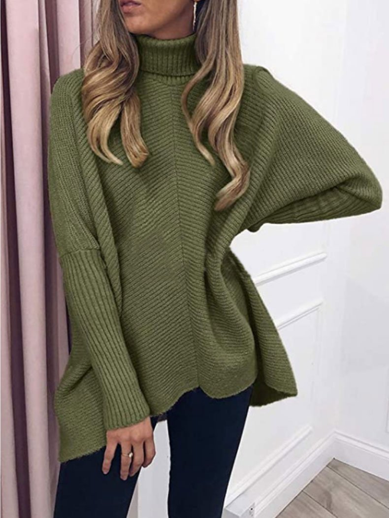 Women's Sweaters High Collar Pullover Long Sleeve Irregular Sweater - Cardigans & Sweaters - INS | Online Fashion Free Shipping Clothing, Dresses, Tops, Shoes - 08/11/2021 - 40-50 - Cardigans & Sweaters