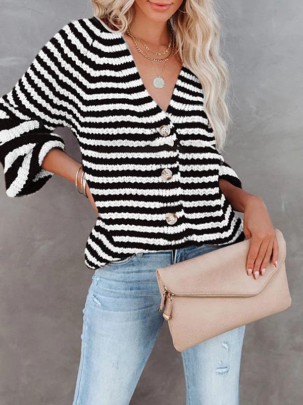 Women's Sweaters Lazy Single-Breasted V-Neck Cardigan Sweater - Cardigans & Sweaters - INS | Online Fashion Free Shipping Clothing, Dresses, Tops, Shoes - 22/09/2021 - 30-40 - Cardigans & Sweaters