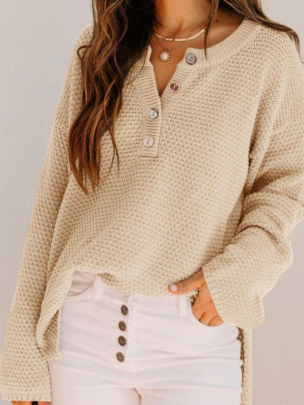 Women's Sweaters Loose Solid Button Long Sleeve Sweater - Sweaters - Instastyled | Online Fashion Free Shipping Clothing, Dresses, Tops, Shoes - 30-40 - 31/08/2022 - cardigans-sweaters