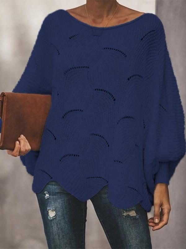 Women's Sweaters Round Neck Hollow Lantern Long Sleeve Sweater - Cardigans & Sweaters - INS | Online Fashion Free Shipping Clothing, Dresses, Tops, Shoes - 04/11/2021 - 20-30 - Cardigans & Sweaters