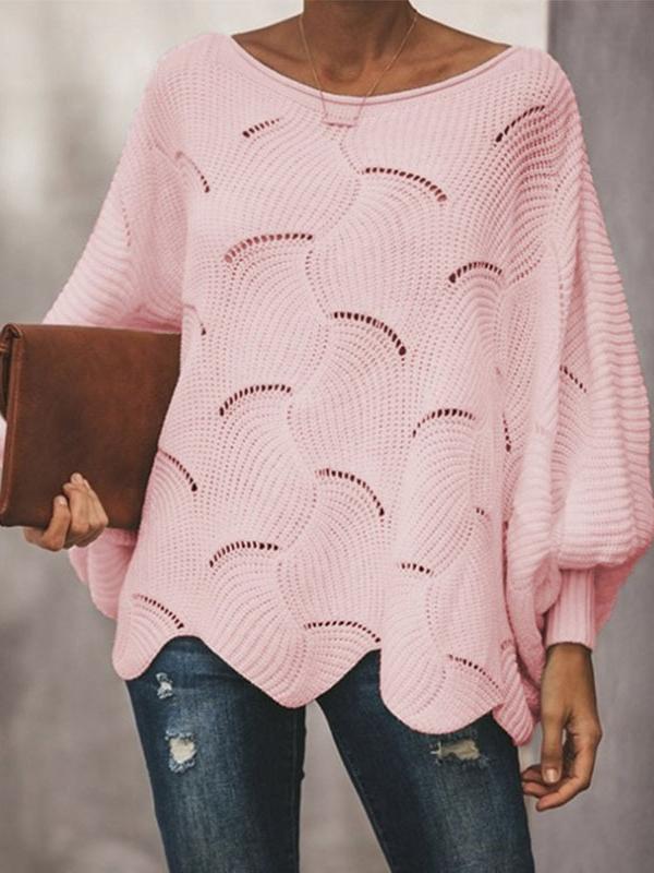 Women's Sweaters Round Neck Hollow Lantern Long Sleeve Sweater - Cardigans & Sweaters - INS | Online Fashion Free Shipping Clothing, Dresses, Tops, Shoes - 04/11/2021 - 20-30 - Cardigans & Sweaters