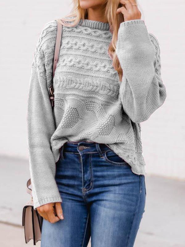 Women's Sweaters Round Neck Pullover Twist Long Sleeve Sweater - Cardigans & Sweaters - INS | Online Fashion Free Shipping Clothing, Dresses, Tops, Shoes - 17/11/2021 - 30-40 - Cardigans & Sweaters