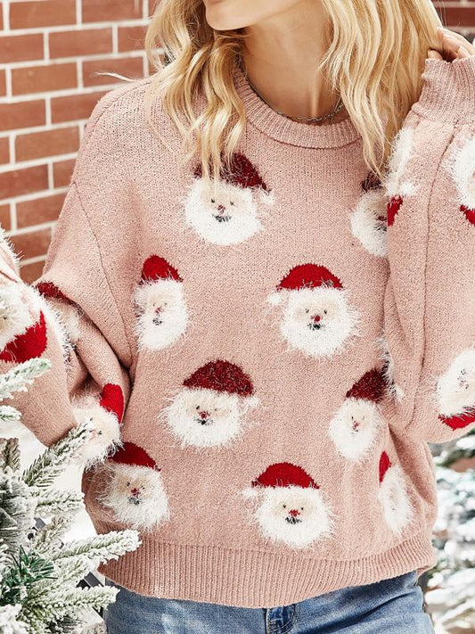 Women's Sweaters Santa Claus Crew Neck Long Sleeve Sweater - Cardigans & Sweaters - INS | Online Fashion Free Shipping Clothing, Dresses, Tops, Shoes - 02/11/2021 - 30-40 - Cardigans & Sweaters