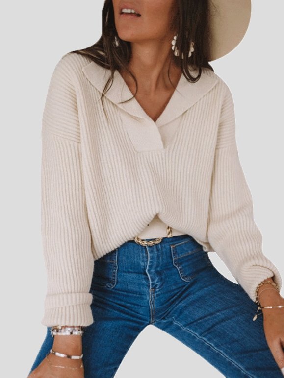 Women's Sweaters Suit V-Neck Long Sleeve Pullover Knitted Sweater - Cardigans & Sweaters - INS | Online Fashion Free Shipping Clothing, Dresses, Tops, Shoes - 29/10/2021 - 30-40 - Cardigans & Sweaters