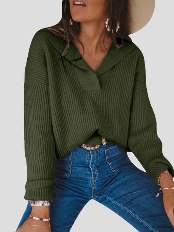 Women's Sweaters Suit V-Neck Long Sleeve Pullover Knitted Sweater - Cardigans & Sweaters - INS | Online Fashion Free Shipping Clothing, Dresses, Tops, Shoes - 29/10/2021 - 30-40 - Cardigans & Sweaters