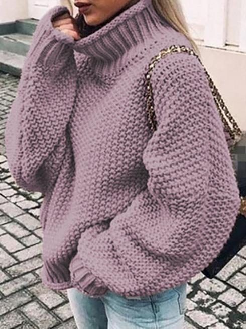 Women's Sweaters Thick Thread High Neck Bat Sleeve Knit Sweater - Cardigans & Sweaters - INS | Online Fashion Free Shipping Clothing, Dresses, Tops, Shoes - 20-30 - 30/08/2021 - Cardigans & Sweaters