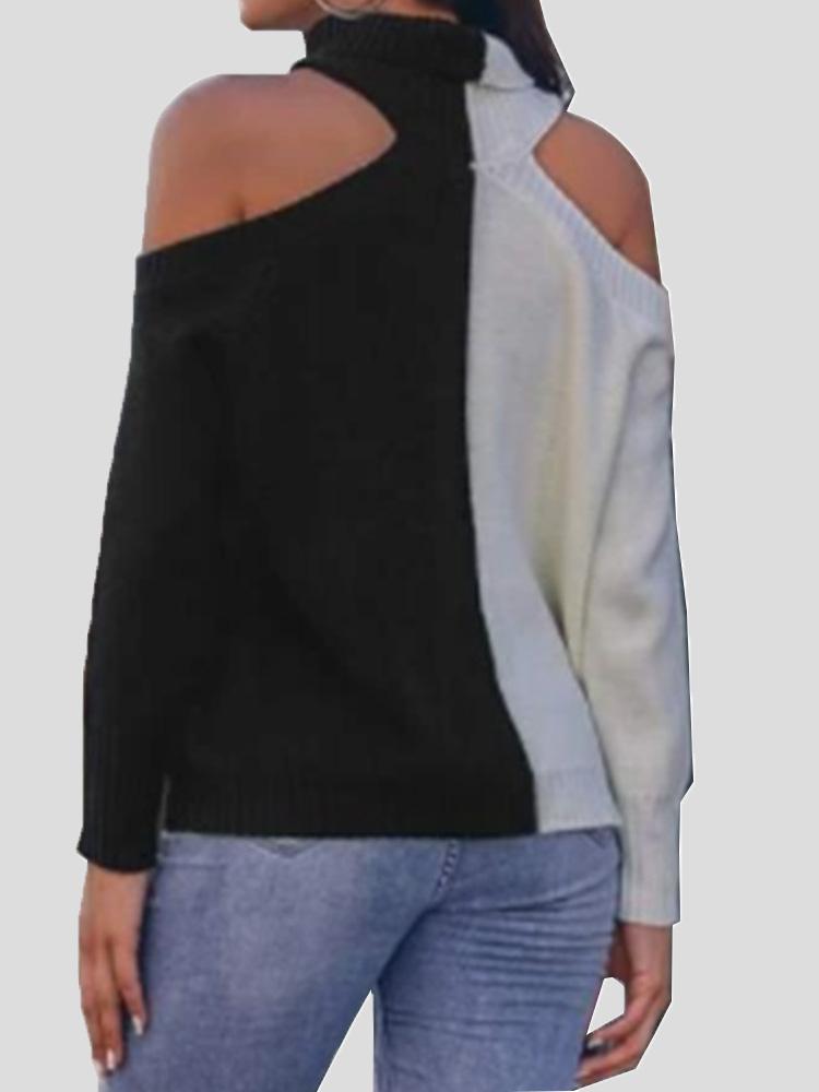 Women's Sweaters Turtleneck Off-Shoulder Pullover Long Sleeve Sweater - Cardigans & Sweaters - Instastyled | Online Fashion Free Shipping Clothing, Dresses, Tops, Shoes - 14/12/2021 - 40-50 - Cardigans & Sweaters