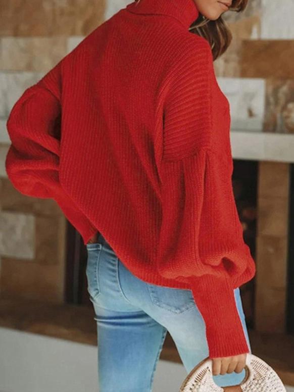 Women's Sweaters Turtleneck Solid Long Sleeve Knitted Sweater - Cardigans & Sweaters - INS | Online Fashion Free Shipping Clothing, Dresses, Tops, Shoes - 03/11/2021 - 30-40 - Cardigans & Sweaters