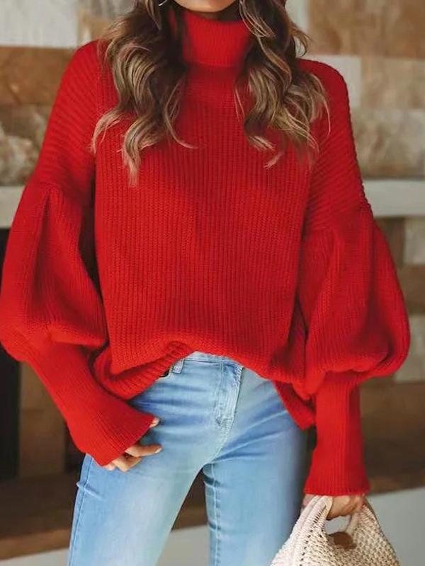 Women's Sweaters Turtleneck Solid Long Sleeve Knitted Sweater - Cardigans & Sweaters - INS | Online Fashion Free Shipping Clothing, Dresses, Tops, Shoes - 03/11/2021 - 30-40 - Cardigans & Sweaters