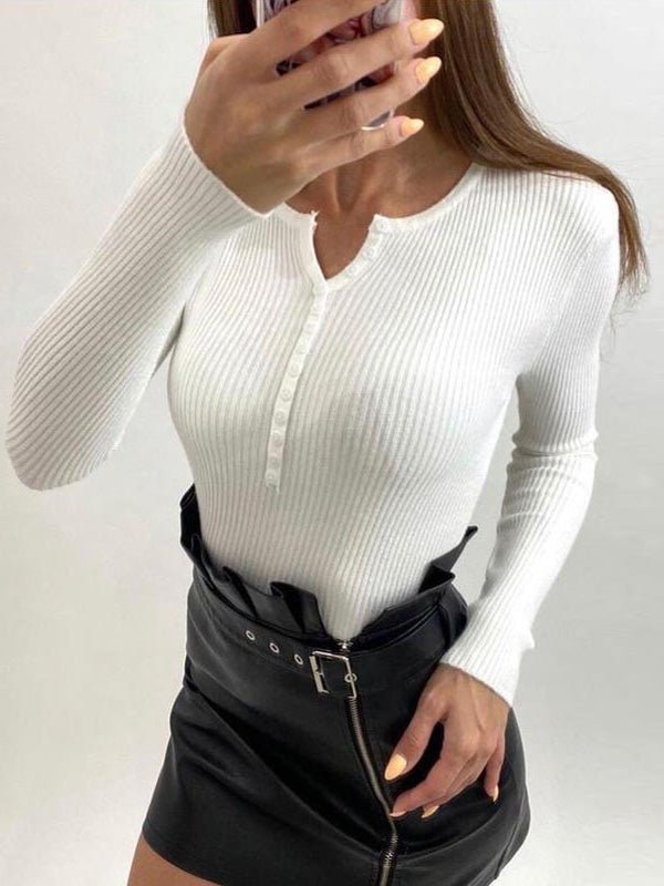 Women's Sweaters V-Neck Button Long Sleeve Knit Sweater - Sweaters - Instastyled | Online Fashion Free Shipping Clothing, Dresses, Tops, Shoes - 13/08/2022 - Cardigans & Sweaters - Color_Apricot