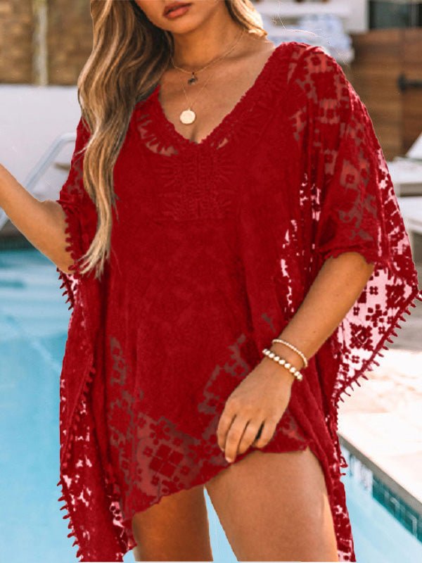 Women's Swimsuit V-Neck Lace Bikini Beach Sun Cover Up - Bikinis - Instastyled | Online Fashion Free Shipping Clothing, Dresses, Tops, Shoes - 23/05/2022 - 30-40 - Bikinis