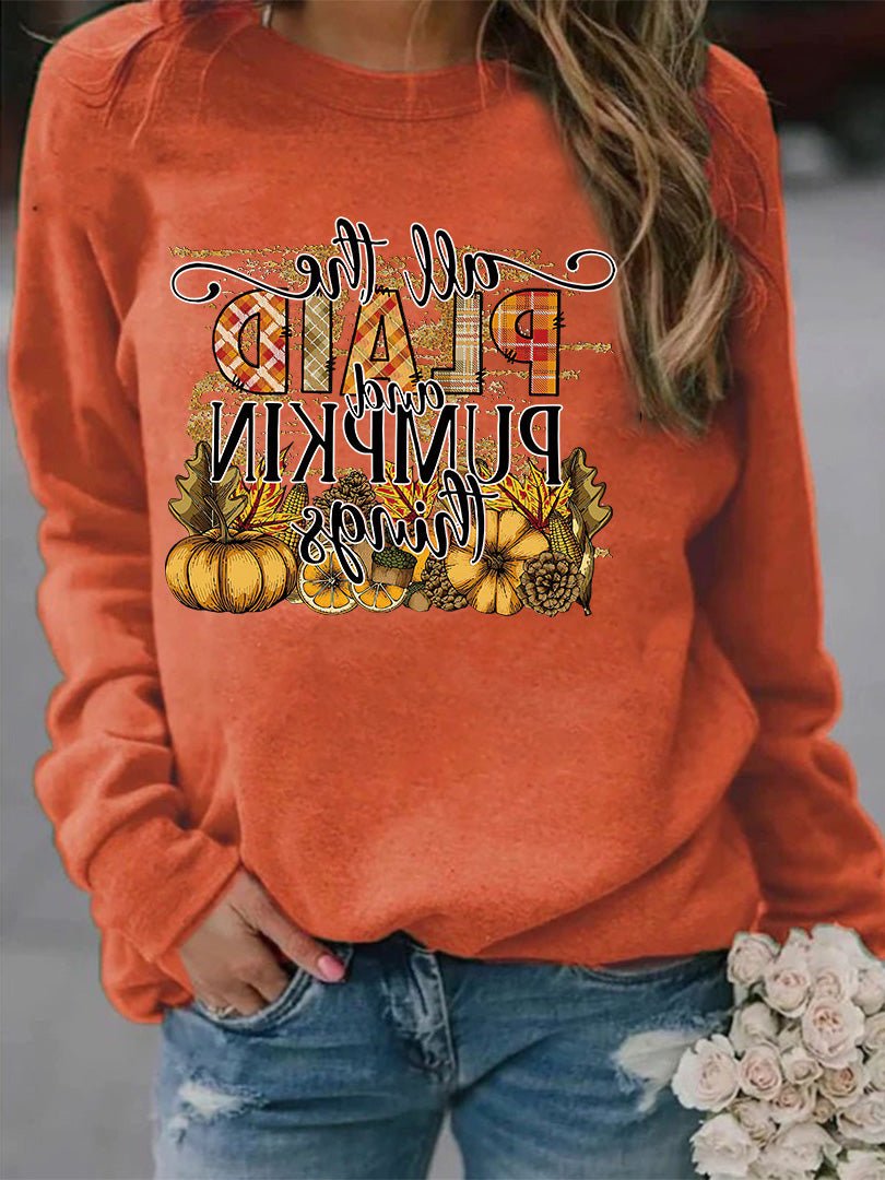 Women's T-Shirts Casual Printed Long Sleeve T-Shirt - T-Shirts - Instastyled | Online Fashion Free Shipping Clothing, Dresses, Tops, Shoes - 15/08/2022 - 20-30 - color-orange