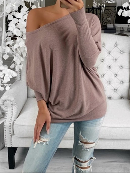 Women's T-Shirts Casual Sloping Shoulder Long Sleeve T-Shirt - T-Shirts - Instastyled | Online Fashion Free Shipping Clothing, Dresses, Tops, Shoes - 06/01/2022 - 20-30 - color-black