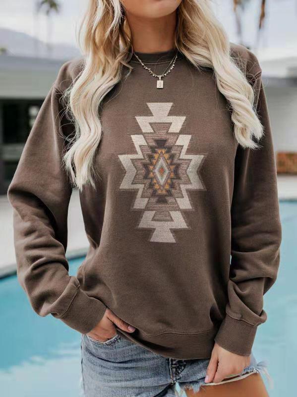 Women's T-Shirts Graphic Print Round Neck Long Sleeve Sweatshirt - T-Shirts - INS | Online Fashion Free Shipping Clothing, Dresses, Tops, Shoes - 01/09/2021 - 20-30 - Category_T-Shirts