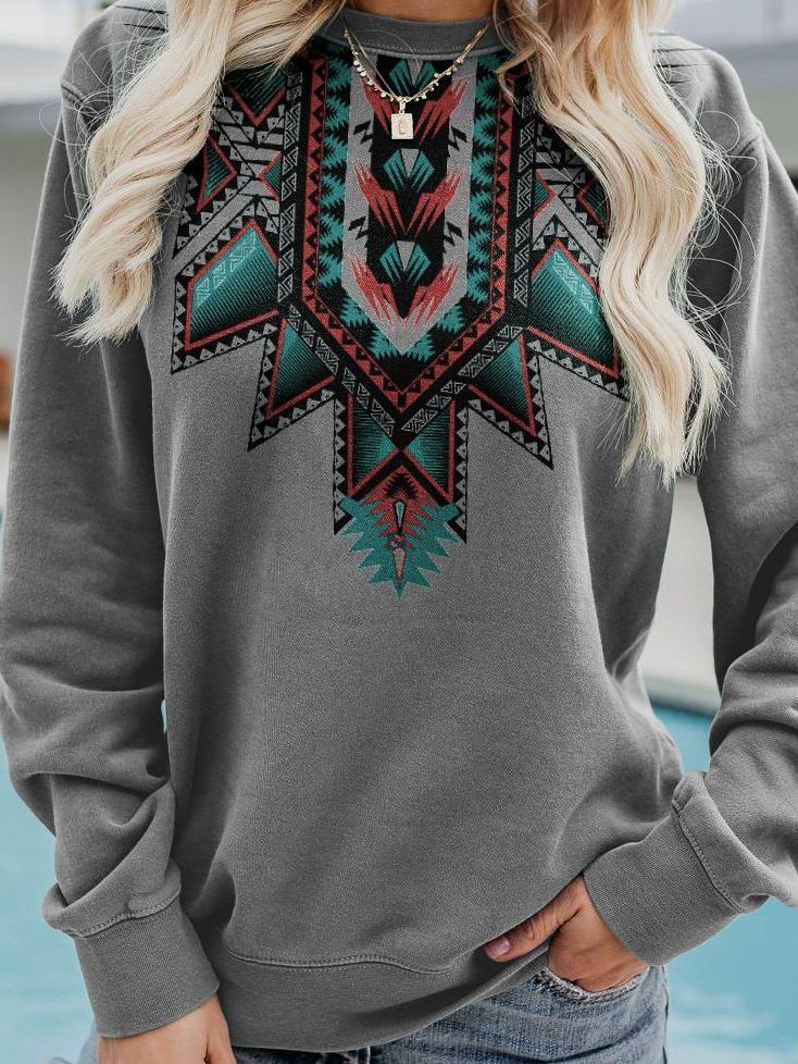 Women's T-Shirts Graphic Print Round Neck Long Sleeve Sweatshirt - T-Shirts - INS | Online Fashion Free Shipping Clothing, Dresses, Tops, Shoes - 01/09/2021 - 20-30 - Category_T-Shirts