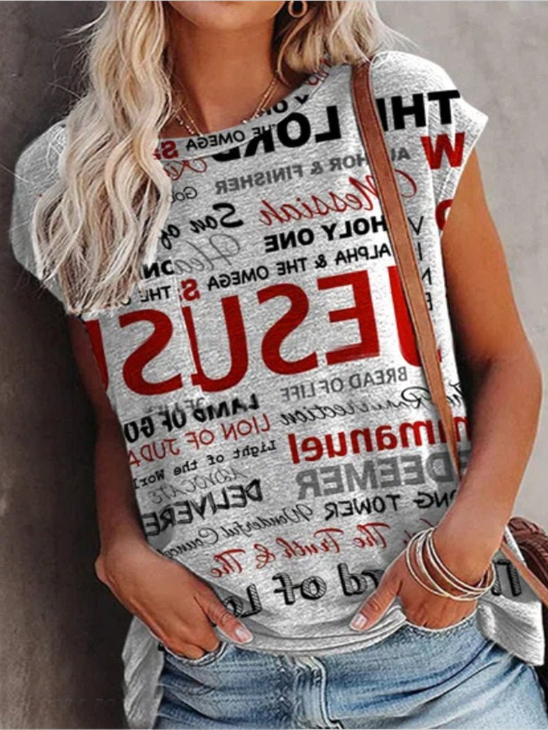 Women's T-Shirts Letter Print Crew Neck Short Sleeve T-Shirt - T-Shirts - Instastyled | Online Fashion Free Shipping Clothing, Dresses, Tops, Shoes - 19/04/2022 - 20-30 - color-gray