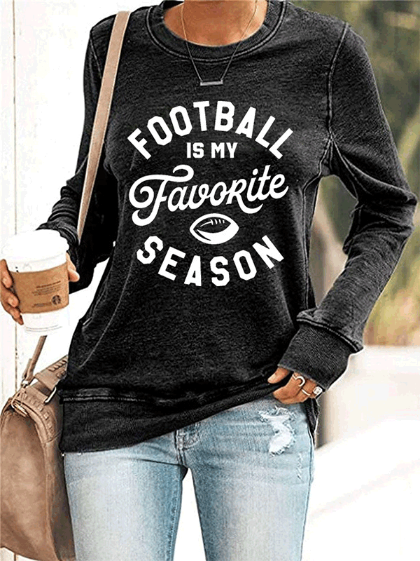 Women's T-Shirts Letter Print Round Neck Pullover Long Sleeve T-Shirt - T-Shirts - Instastyled | Online Fashion Free Shipping Clothing, Dresses, Tops, Shoes - 13/09/2022 - 20-30 - color-black