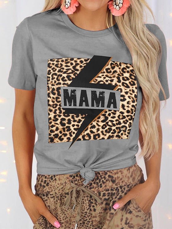 Women's T-Shirts Lightning Leopard Print Short Sleeve T-Shirt - T-Shirts - Instastyled | Online Fashion Free Shipping Clothing, Dresses, Tops, Shoes - 20-30 - 20/01/2022 - color-black