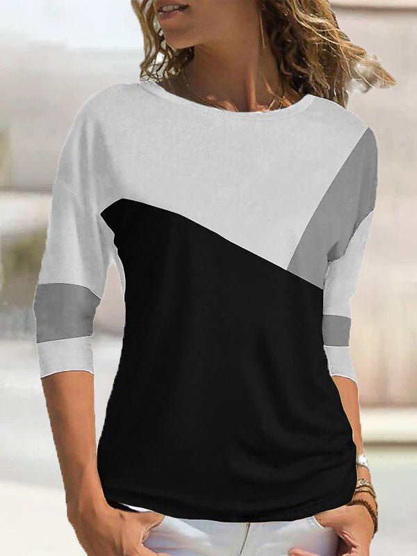 Women's T-Shirts Printed Crew Neck Long Sleeve Casual T-Shirt - T-Shirts - Instastyled | Online Fashion Free Shipping Clothing, Dresses, Tops, Shoes - 20-30 - 29/07/2022 - color-black