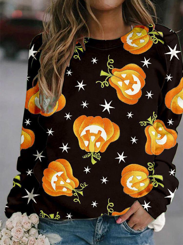 Women's T-Shirts Printed Round Neck Long Sleeve Loose T-Shirts - T-Shirts - INS | Online Fashion Free Shipping Clothing, Dresses, Tops, Shoes - 20-30 - 24/08/2021 - Category_T-Shirts