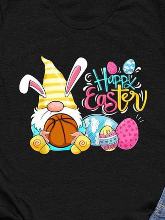 Women's T-Shirts Rabbit Hug Basketball Print Crew Neck Short Sleeve T-Shirt - T-Shirts - Instastyled | Online Fashion Free Shipping Clothing, Dresses, Tops, Shoes - 11/03/2022 - 20-30 - color-black