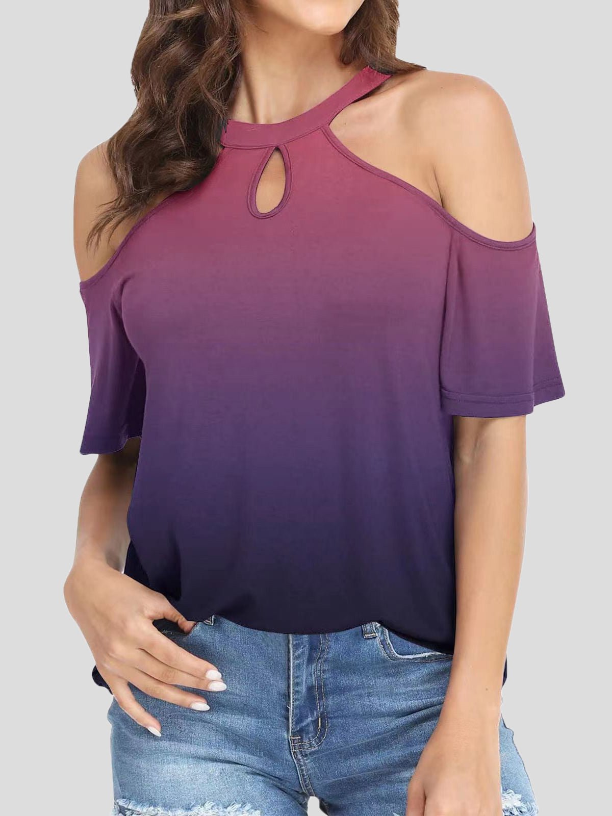 Women's T-Shirts Round Neck Off Shoulder Short Sleeve T-Shirt - T-Shirts - Instastyled | Online Fashion Free Shipping Clothing, Dresses, Tops, Shoes - 20-30 - 21/06/2022 - color-black