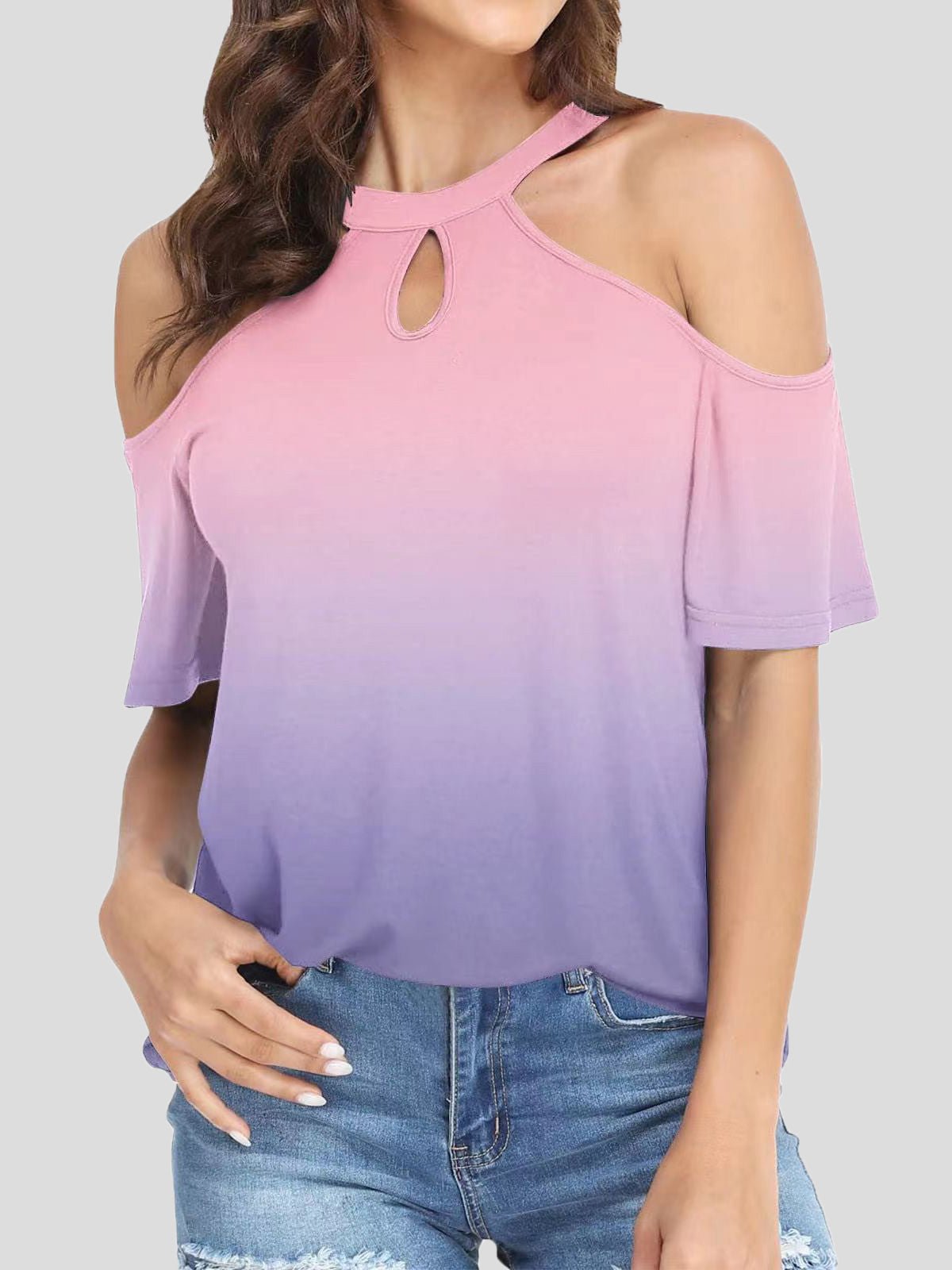 Women's T-Shirts Round Neck Off Shoulder Short Sleeve T-Shirt - T-Shirts - Instastyled | Online Fashion Free Shipping Clothing, Dresses, Tops, Shoes - 20-30 - 21/06/2022 - color-black