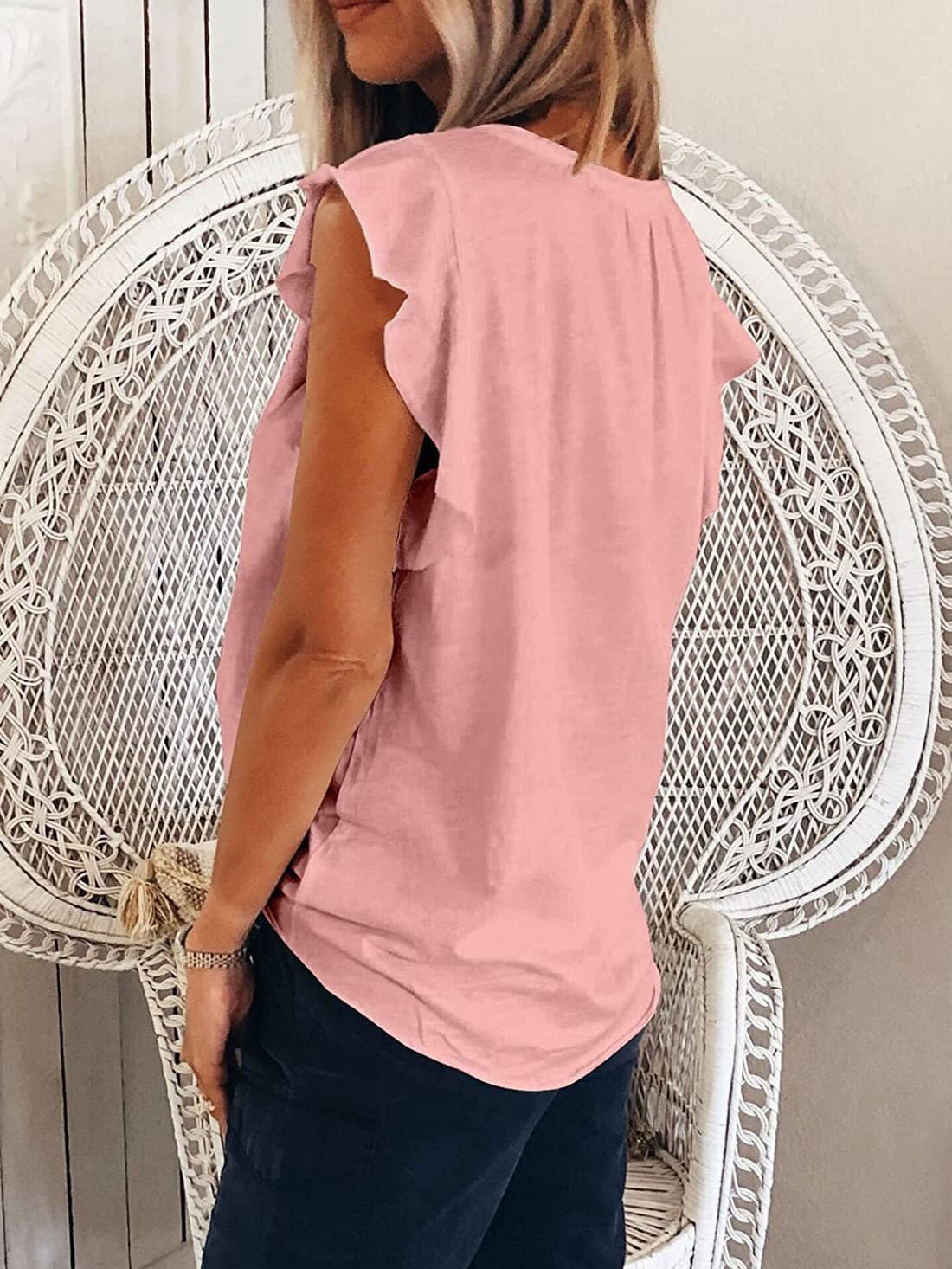 Women's T-Shirts Solid V Neck Short Sleeve T-Shirt - T-Shirts - Instastyled | Online Fashion Free Shipping Clothing, Dresses, Tops, Shoes - 17/02/2022 - 20-30 - color-blue