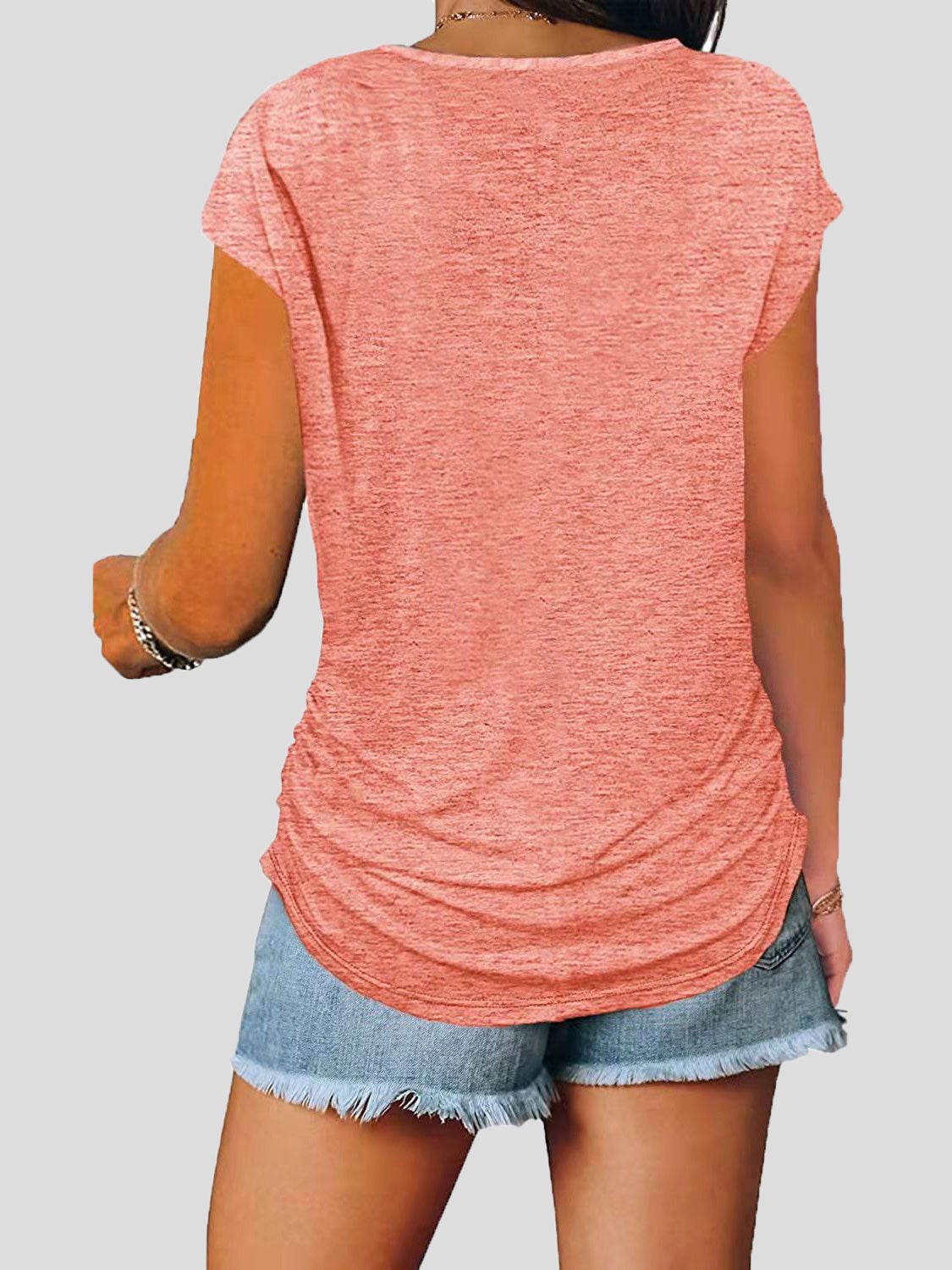 Women's T-Shirts V-Neck Zipped Short Sleeve T-Shirt - T-Shirts - Instastyled | Online Fashion Free Shipping Clothing, Dresses, Tops, Shoes - 04/01/2022 - 20-30 - color-black