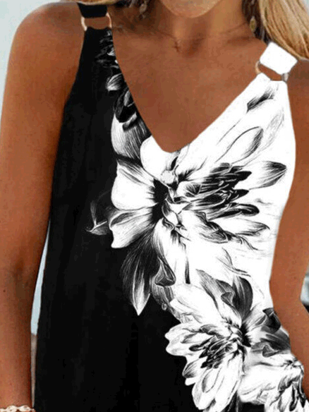 Women's Tank Tops Casual Floral Print Sling Sleeveless Tank Top - Tank Tops - Instastyled | Online Fashion Free Shipping Clothing, Dresses, Tops, Shoes - 01/06/2022 - 20-30 - color-white