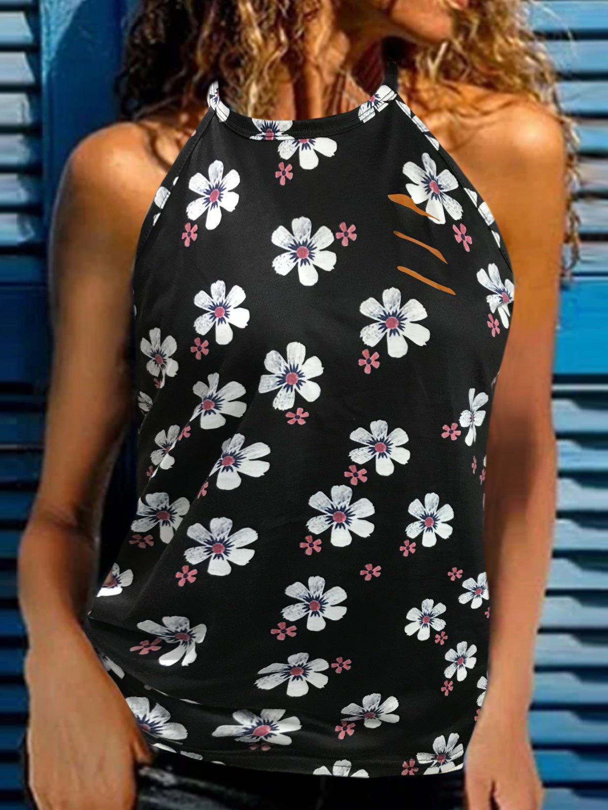 Women's Tank Tops Casual Flower Hole Sleeveless Tank Top - Tank Tops - Instastyled | Online Fashion Free Shipping Clothing, Dresses, Tops, Shoes - 18/07/2022 - 20-30 - color-black