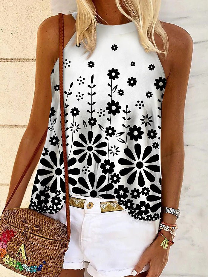 Women's Tank Tops Casual Print Sleeveless Tank Top - Tank Tops - Instastyled | Online Fashion Free Shipping Clothing, Dresses, Tops, Shoes - 20-30 - 26/05/2022 - color-black