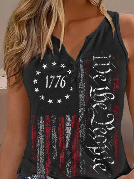 Women's Tank Tops Casual Print V-Neck Sleeveless Tank Top - Tank Tops - Instastyled | Online Fashion Free Shipping Clothing, Dresses, Tops, Shoes - 20-30 - 30/05/2022 - color-black