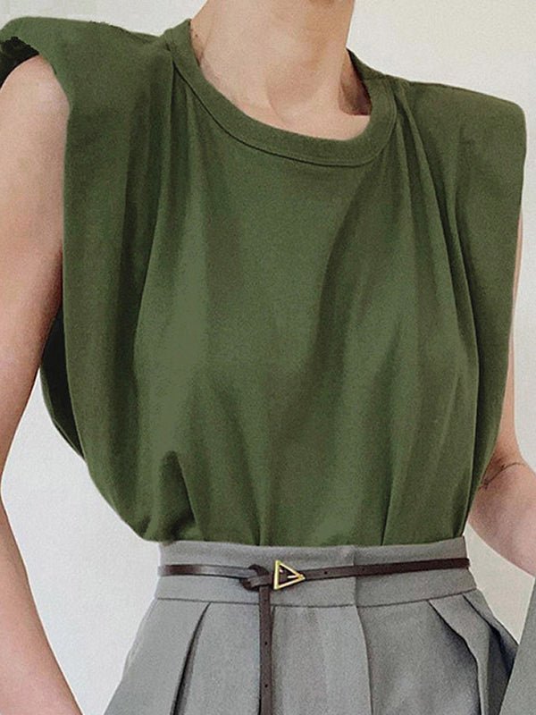 Women's Tank Tops Casual Solid Sleeveless Tank Tops - Tank Tops - Instastyled | Online Fashion Free Shipping Clothing, Dresses, Tops, Shoes - 20-30 - 21/04/2022 - color-army_green