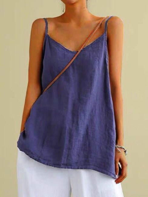 Women's Tank Tops Loose Simple Solid Sleeveless Tank Top - Tank Tops - Instastyled | Online Fashion Free Shipping Clothing, Dresses, Tops, Shoes - 10-20 - 15/07/2022 - color-blue