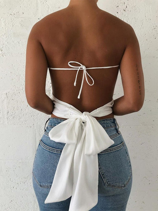 Women's Tank Tops Solid Bare Back Belted Tank Top - Tank Tops - Instastyled | Online Fashion Free Shipping Clothing, Dresses, Tops, Shoes - 20-30 - 29/03/2022 - color-coffee