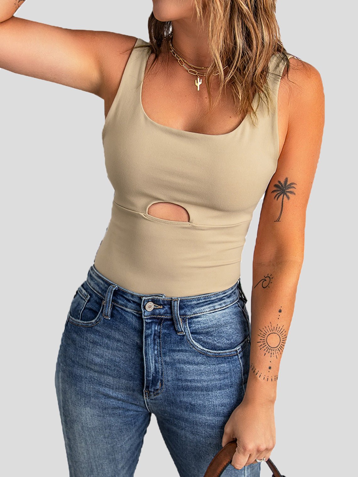 Women's Tank Tops U Neck Sleeveless Hollow Vest - Tank Tops - Instastyled | Online Fashion Free Shipping Clothing, Dresses, Tops, Shoes - 20-30 - 22/02/2022 - color-apricot