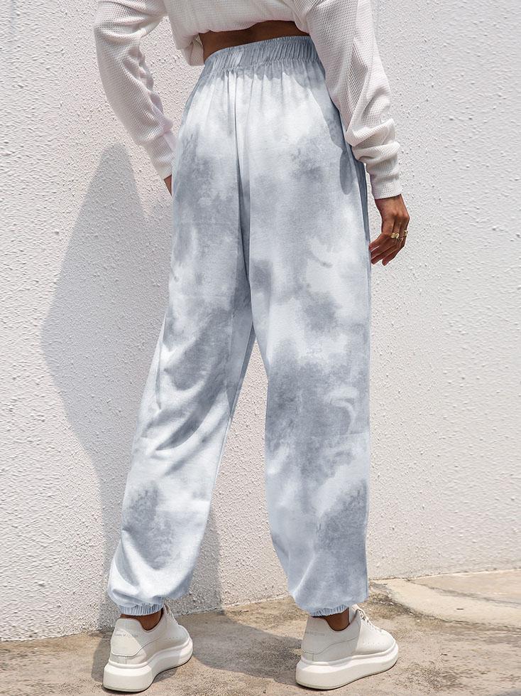 Women's Tie-Dye Relaxed Fit Jogger Sweatpant - Sport Pants - INS | Online Fashion Free Shipping Clothing, Dresses, Tops, Shoes - 14/05/2021 - 140521 - Color_Gray