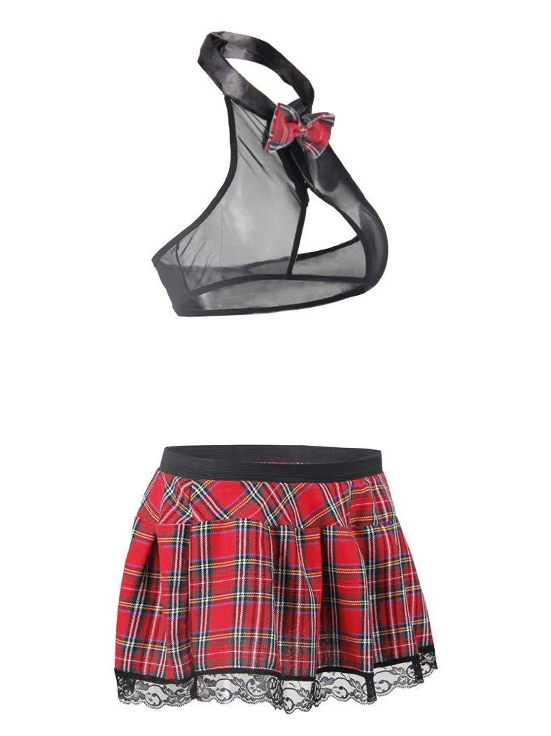 Women's Transparent Lingerie Ultra Short Plaid Skirt - INS | Online Fashion Free Shipping Clothing, Dresses, Tops, Shoes