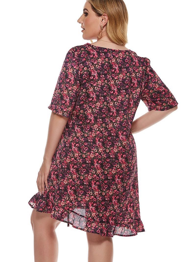 Women's V Neck Short Sleeve Dress