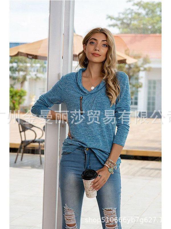 Women's V-neck Tie-dye Zipper Shirt - INS | Online Fashion Free Shipping Clothing, Dresses, Tops, Shoes