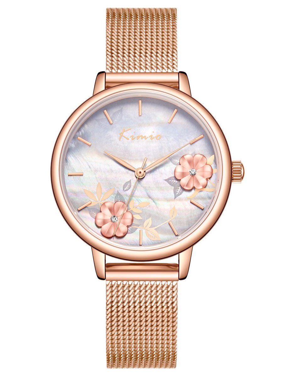 Women's Watches Floating Flower Diamond Simple Waterproof Watch - Watches - Instastyled | Online Fashion Free Shipping Clothing, Dresses, Tops, Shoes - 23/03/2022 - All Accs & Jewelry - color-black