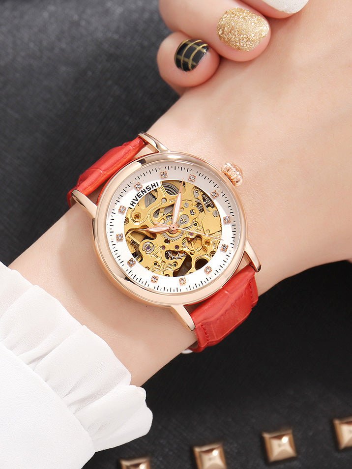 Women's Watches Hollow Luminous Disc Leather Strap Watch - Watches - Instastyled | Online Fashion Free Shipping Clothing, Dresses, Tops, Shoes - 24/03/2022 - All Accs & Jewelry - color-black