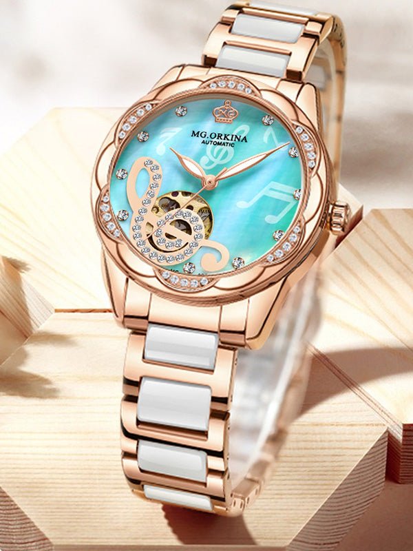 Women's Watches Note Print Diamond Waterproof Watch - Watches - Instastyled | Online Fashion Free Shipping Clothing, Dresses, Tops, Shoes - 24/03/2022 - All Accs & Jewelry - color-gold