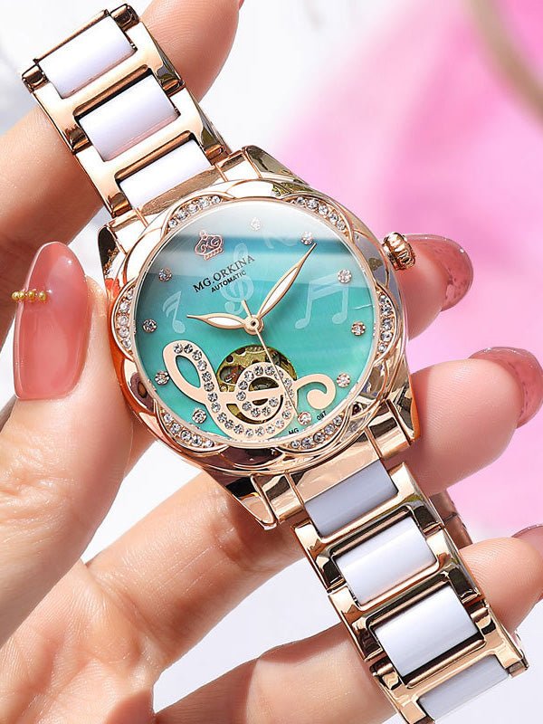 Women's Watches Note Print Diamond Waterproof Watch - Watches - Instastyled | Online Fashion Free Shipping Clothing, Dresses, Tops, Shoes - 24/03/2022 - All Accs & Jewelry - color-gold