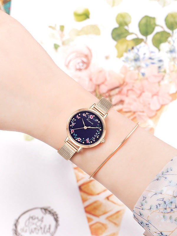 Women's Watches Simple Floral Print Strap Watch - Watches - Instastyled | Online Fashion Free Shipping Clothing, Dresses, Tops, Shoes - 23/03/2022 - All Accs & Jewelry - color-blue